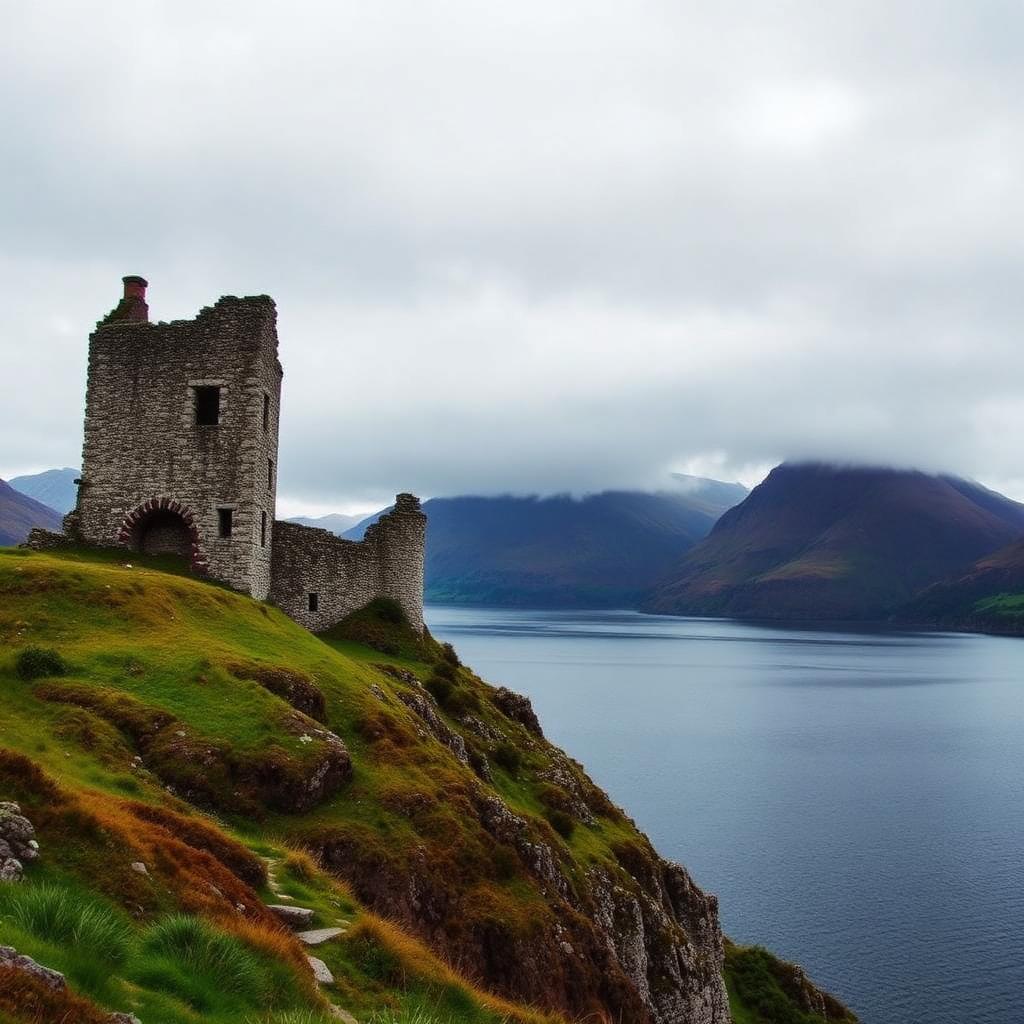 Urquhart Castle ruins overlooking Loch Ness